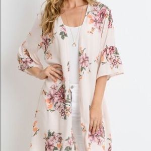 Medium Length Floral Kimono